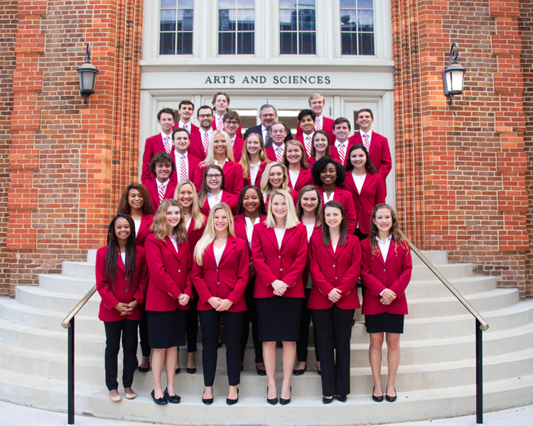 2018-2019 A&S Ambassadors in front of Clark Hall